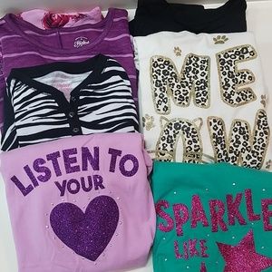 Bundle of 6 girl's Long Sleeve shirts size  7/8
